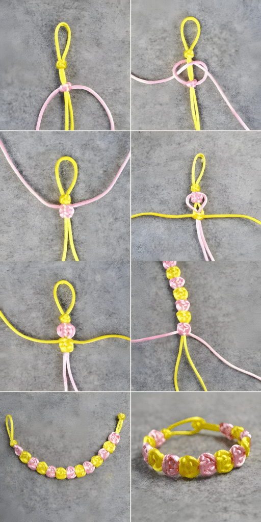 Crafting a Charming Friendship Bracelet with Two Colors!