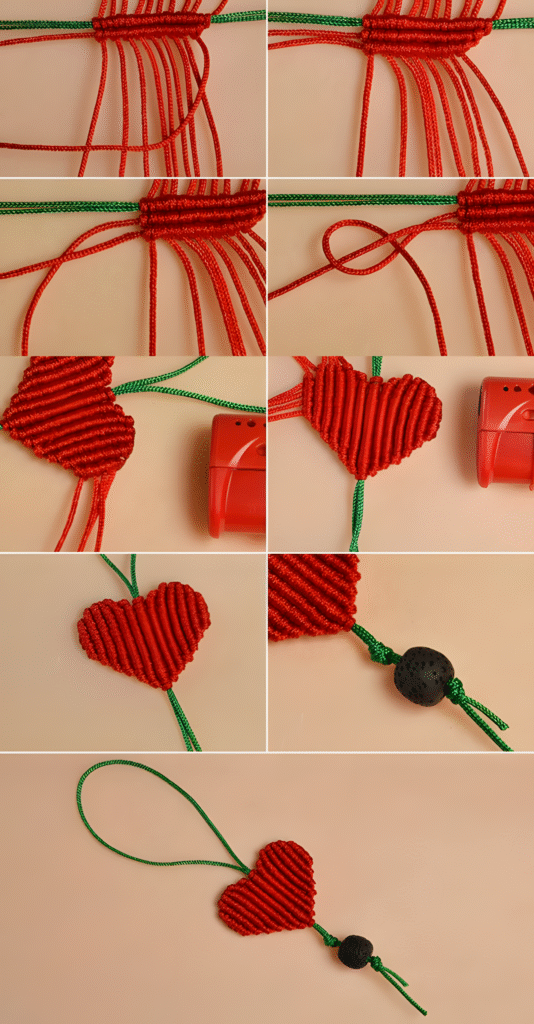 Macrame Heart Charm!