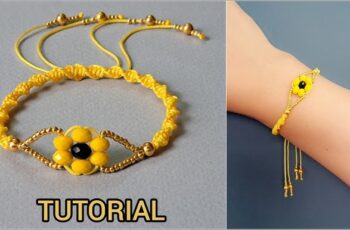 Shimmer & Knots | DIY Floral Motif Macrame Bracelet with Sparkling Crystal