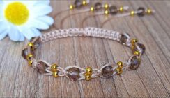 Shimmer & Elegance | Macrame Bracelet with Sparkling Crystal Beads Shimmer & Elegance | Macrame Bracelet with Sparkling Crystal Beads